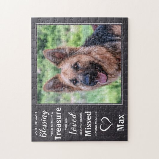 Pet Memorial - Rustic Slate - Sympathie Citaat Dog Legpuzzel (Verticaal)