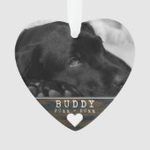 Pet Memorial Rustic Wood Heart Keepomwille Foto Ornament (voorkant)