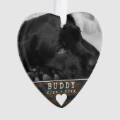 Pet Memorial Rustic Wood Heart Keepomwille Foto Ornament (voorkant)