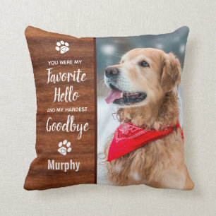 Pet Memorial Rustic Wood Pet Loss Keepache Dog Kussen