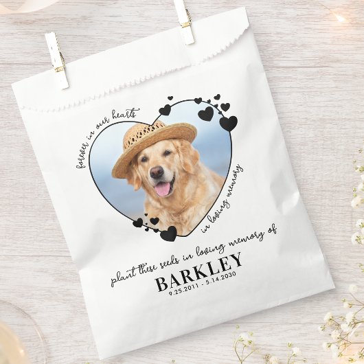 Pet Memorial Seed Packet Heart Custom Dog Foto Bedankzakje