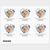Pet Memorial Seed Packet Heart Custom Dog Foto Vierkante Sticker (Vel)