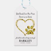 Pet Memorial Seed Packet Paw Print Heart Sunflower Cadeaulabel (Achterkant)
