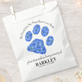 Pet Memorial Seed Packet Paw Print Vergeet me niet Bedankzakje
