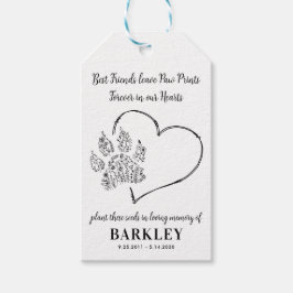 Pet Memorial Seed Packet Paw Print Wildbloemen Cadeaulabel
