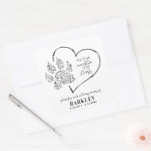 Pet Memorial Seed Packet Paw Print Wildbloemen Vierkante Sticker (Envelop)