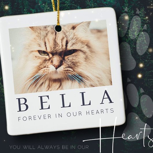 Pet Memorial Simple Modern Chic Family Foto Keramisch Ornament