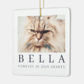 Pet Memorial Simple Modern Chic Family Foto Keramisch Ornament (Links)