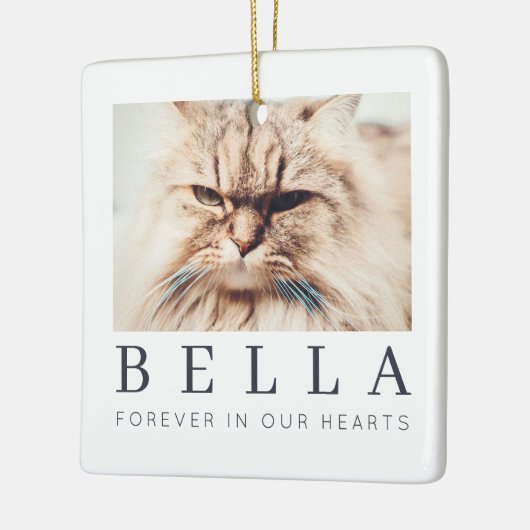 Pet Memorial Simple Modern Chic Family Foto Keramisch Ornament (Links)