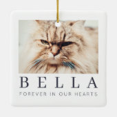 Pet Memorial Simple Modern Chic Family Foto Keramisch Ornament (Achterkant)