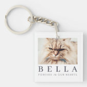 Pet Memorial Simple Modern Chic Family Foto Sleutelhanger (Voorkant)