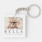 Pet Memorial Simple Modern Chic Family Foto Sleutelhanger (Achterkant)