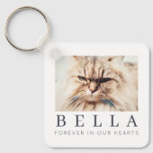 Pet Memorial Simple Modern Chic Family Foto Sleutelhanger (Voorkant)
