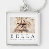 Pet Memorial Simple Modern Chic Family Foto Sleutelhanger (Voorkant)