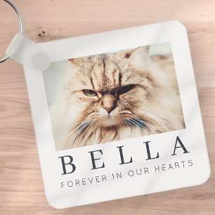 Pet Memorial Simple Modern Chic Family Foto Sleutelhanger