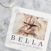Pet Memorial Simple Modern Chic Family Foto Sleutelhanger
