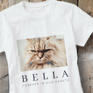 Pet Memorial Simple Modern Chic Family Foto T-shirt