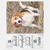 Pet Memorial Smiled Laughed Loved Custom Photo Dog Fleece Deken (Voorkant)