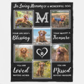 Pet Memorial Specialized 6 Afbeelding Collage Dog Fleece Deken (Voorkant)