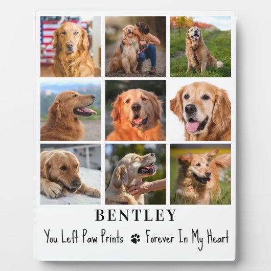 Pet Memorial Specialized 9 Photo Collage Dog Fotoplaat (Voorkant)