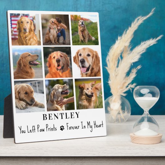 Pet Memorial Specialized 9 Photo Collage Dog Fotoplaat (Zijkant)