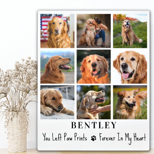 Pet Memorial Specialized 9 Photo Collage Dog Fotoplaat