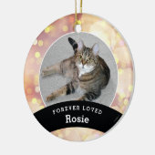 Pet Memorial Specialized Gold Bokeh Voeg foto toe Keramisch Ornament (Links)