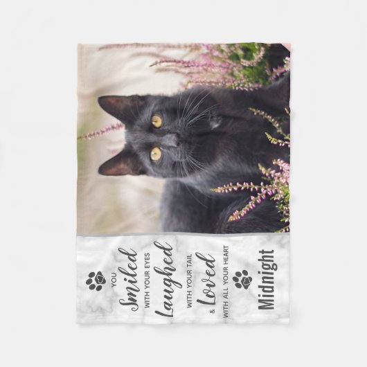Pet Memorial Specialized Photo Cat Loss Keepakes Fleece Deken (Voorkant)