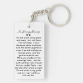 Pet Memorial - sta niet op mijn Grave Poem Sleutelhanger (achterkant)
