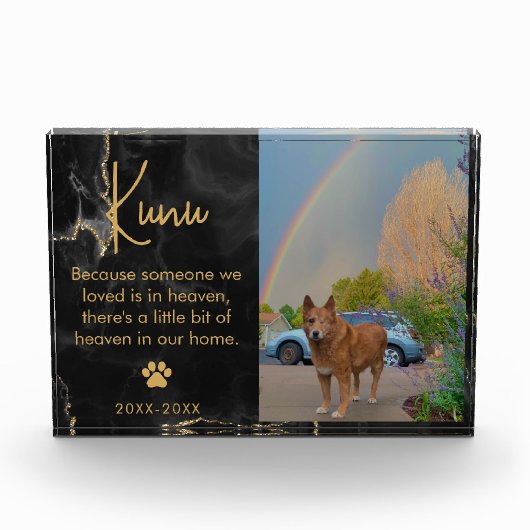 Pet Memorial Sympathie Gift voor kat of Hondenlief Fotoblokken (Voorkant)