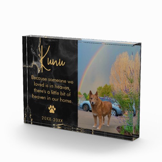 Pet Memorial Sympathie Gift voor kat of Hondenlief Fotoblokken (Rechts)