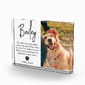 Pet Memorial Sympathie Gift voor kat of Hondenlief Fotoblokken (Rechts)