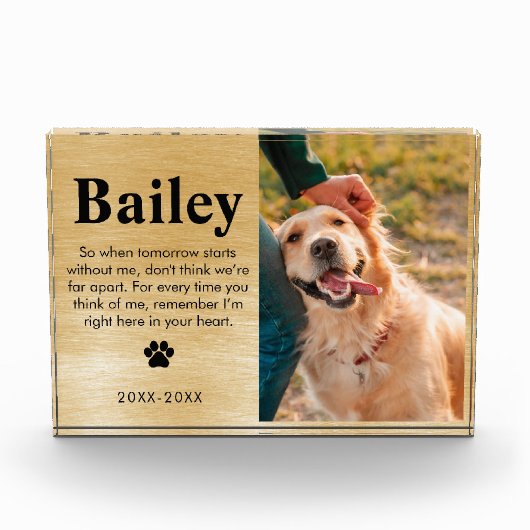 Pet Memorial Sympathie Gift voor kat of Hondenlief Fotoblokken (Voorkant)