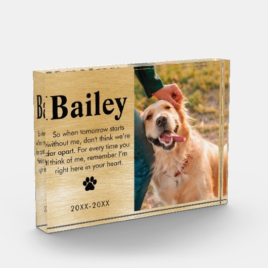 Pet Memorial Sympathie Gift voor kat of Hondenlief Fotoblokken (Links)