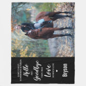 Pet Memorial Sympathie Quote Paard Foto Fleece Deken (Voorkant)