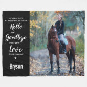 Pet Memorial Sympathie Quote Paard Foto Fleece Deken (Voorkant (Horizontaal))