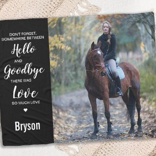 Pet Memorial Sympathie Quote Paard Foto Fleece Deken