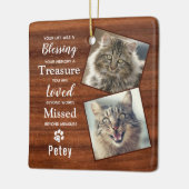 Pet Memorial Sympathy Cat Keepomwille Foto Keramisch Ornament (Links)