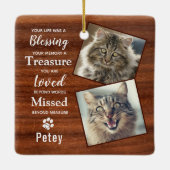 Pet Memorial Sympathy Cat Keepomwille Foto Keramisch Ornament (Achterkant)