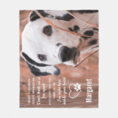 Pet Memorial Sympathy Dog Foto Fleece Deken (Voorkant)