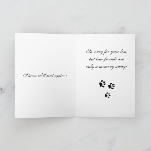 Pet Memorial Sympathy Kaart (Binnen)