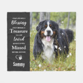Pet Memorial Sympathy Keepslag Dog Foto Fleece Deken (Voorkant (Horizontaal))