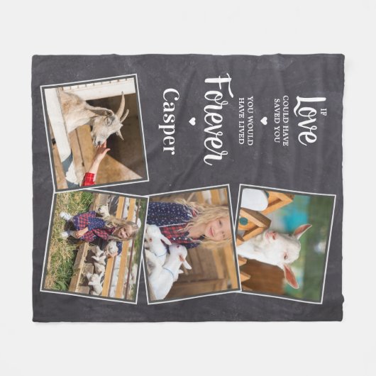 Pet Memorial Sympathy Keepslag Pet Loss 4 Foto Fleece Deken (Voorkant (Horizontaal))