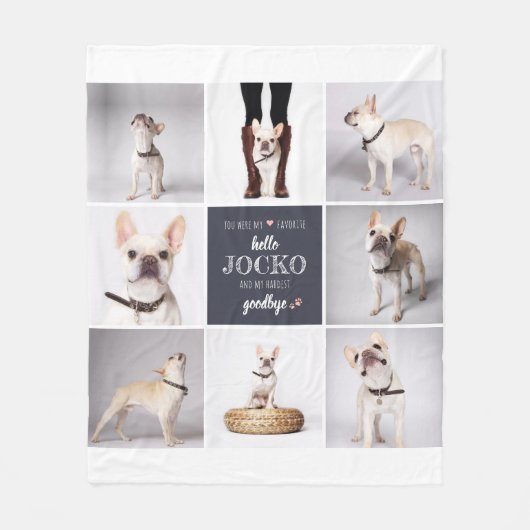 Pet Memorial Sympathy Quote Keepomwille Photo Coll Fleece Deken (Voorkant)