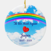 Pet Memorial Sympathy Rainbow Bridge Cat Foto Keramisch Ornament (Achterkant)