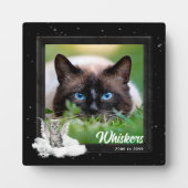 Pet Memorial Tabby Cat Silver Stripes Foto Fotoplaat (Voorkant)