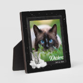 Pet Memorial Tabby Cat Silver Stripes Foto Fotoplaat (Voorkant)