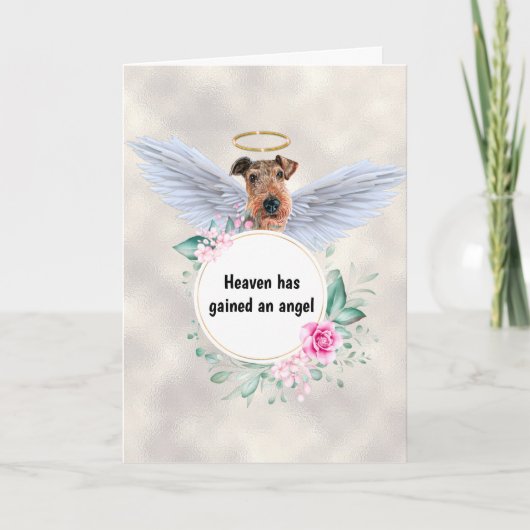 Pet memorial Terrier dog angel wings gedicht Kaart (Voorkant)