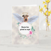 Pet memorial Terrier dog angel wings gedicht Kaart (Gele Bloem)