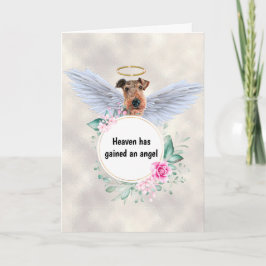 Pet memorial Terrier dog angel wings gedicht Kaart